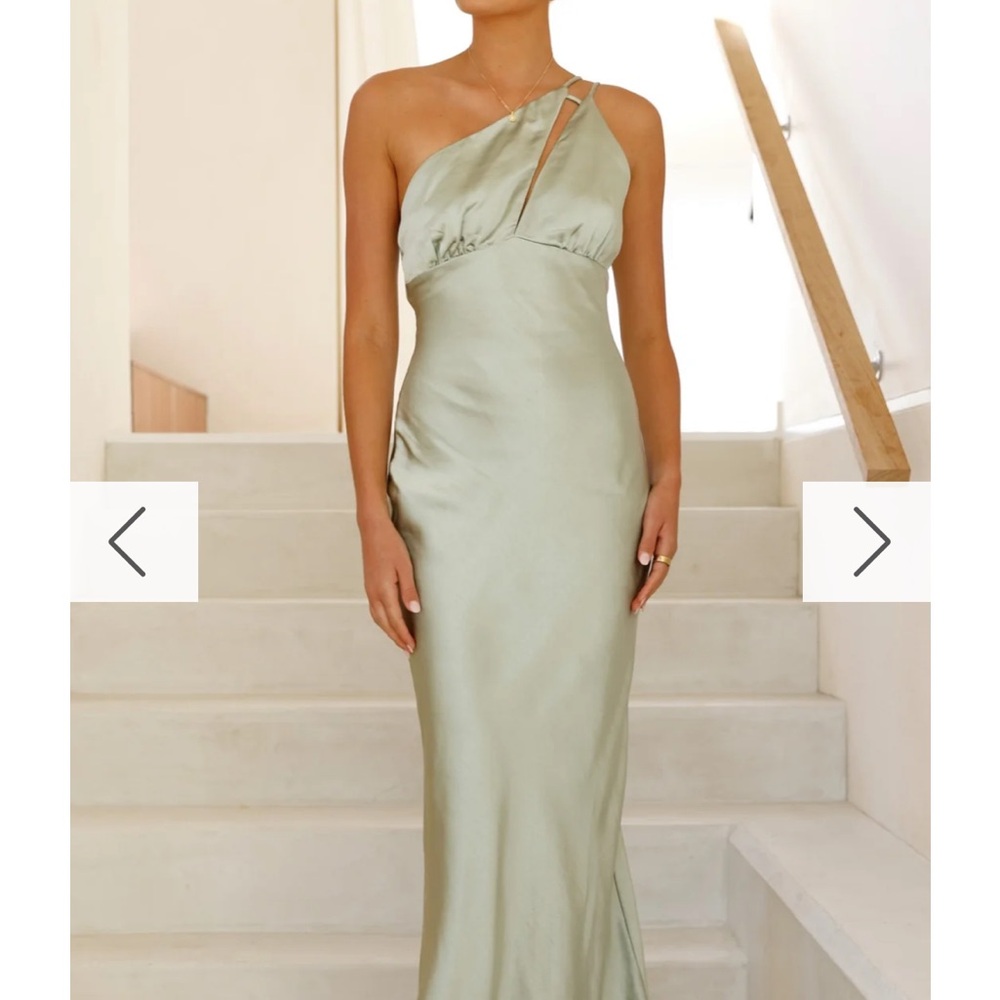Elegant One-Shoulder Green Dress - Brand New